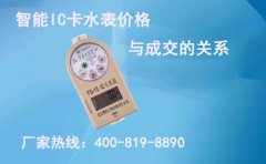 智能IC卡水表价格决定成交